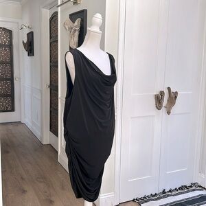 Torrid Womens Plus Black Ruched Stretch Midi Dress 4X Party Evening Cocktail